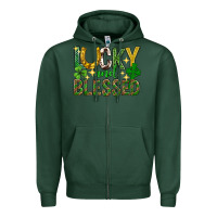 Sports Green Lucky and blessed st. patricks day Zipper Hoodie - Neo Western