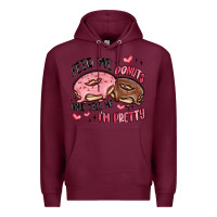Burgundy feed me donuts and tell me i'm pretty Premium Hoodie - MaliasSmallBusiness