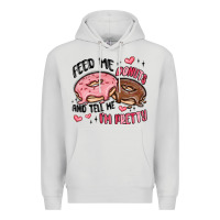 Dove Grey feed me donuts and tell me i'm pretty Premium Hoodie - MaliasSmallBusiness