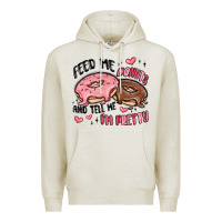 Oatmeal Heather feed me donuts and tell me i'm pretty Premium Hoodie - MaliasSmallBusiness