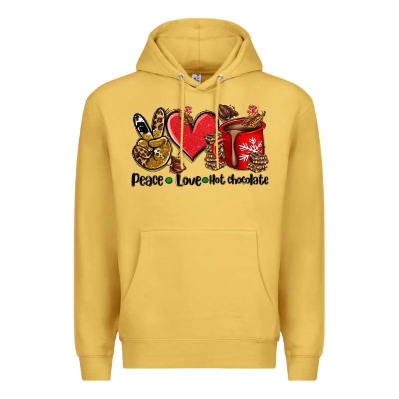 Peace Love  Hot Chocolate Premium Hoodie by AdoDesignShop | Teevron