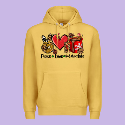 Peace Love  Hot Chocolate Premium Hoodie Designed By Adodesignshop