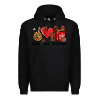 Black peace love  hot chocolate Premium Hoodie - AdoDesignShop