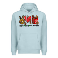 Blue Mist peace love  hot chocolate Premium Hoodie - AdoDesignShop
