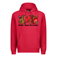 Cardinal peace love  hot chocolate Premium Hoodie - AdoDesignShop