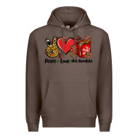 Coffee peace love  hot chocolate Premium Hoodie - AdoDesignShop