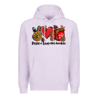 Lilac peace love  hot chocolate Premium Hoodie - AdoDesignShop