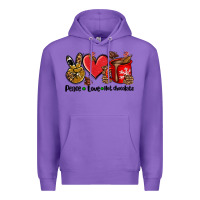 Purple peace love  hot chocolate Premium Hoodie - AdoDesignShop