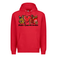 Red peace love  hot chocolate Premium Hoodie - AdoDesignShop