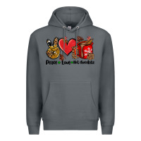 Rock peace love  hot chocolate Premium Hoodie - AdoDesignShop