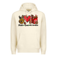 Sandshell peace love  hot chocolate Premium Hoodie - AdoDesignShop