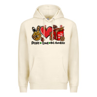 Tofu peace love  hot chocolate Premium Hoodie - AdoDesignShop