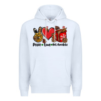 White peace love  hot chocolate Premium Hoodie - AdoDesignShop