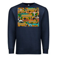 Navy school bus cactus sunflower Premium Sweatshirt - Artiststas