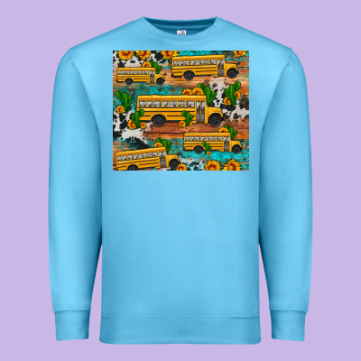 School Bus Cactus Sunflower Premium Sweatshirt Designed By Artiststas