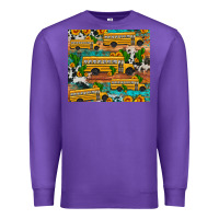 Purple school bus cactus sunflower Premium Sweatshirt - Artiststas