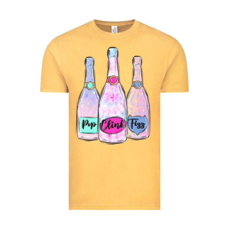 Pop Clink Fizz Champagne Bubbly Vintage Tee by MaliasSmallBusiness | Teevron
