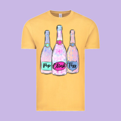 Vintage Tee pop clink fizz champagne bubbly