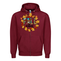 Burgundy fall vibes Zipper Hoodie - CowhideDigitalArt