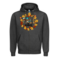 Charcoal Heather fall vibes Zipper Hoodie - CowhideDigitalArt