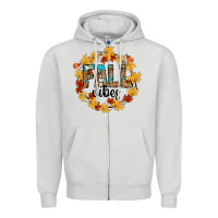 Dove Grey fall vibes Zipper Hoodie - CowhideDigitalArt