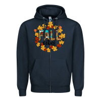 Navy fall vibes Zipper Hoodie - CowhideDigitalArt