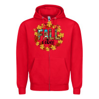 Red fall vibes Zipper Hoodie - CowhideDigitalArt