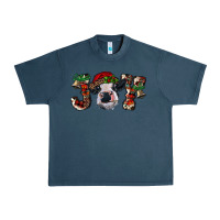 Midnight Navy Christmas Joy Heifer Cow Urban Heavy Tee - RanaPortraitStore