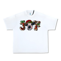 White Christmas Joy Heifer Cow Urban Heavy Tee - RanaPortraitStore