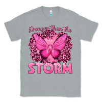 Heather Grey Stronger Than The Storm Breast Cancer Classic Tee - texasbilliewilder