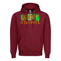 Burgundy Lucky charm st. patricks day Zipper Hoodie - Neo Western