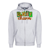 Heather Grey Lucky charm st. patricks day Zipper Hoodie - Neo Western