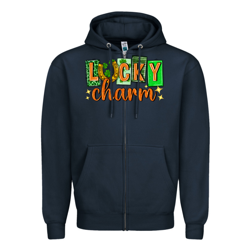 Lucky Charm St. Patricks Day Zipper Hoodie by Neo Western | Teevron