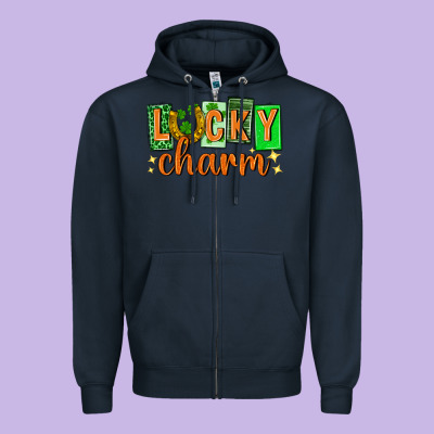 Lucky Charm St. Patricks Day Zipper Hoodie Designed By Neo Western