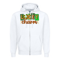 White Lucky charm st. patricks day Zipper Hoodie - Neo Western