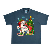 Midnight Navy Christmas unicorn Urban Heavy Tee - Zillion Design Studio