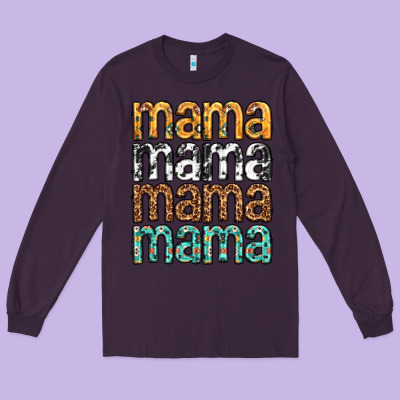 Mama Mama Mama Mama Mothers Day Long Sleeve Tee Designed By Texasbilliewilder