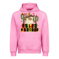 Fuchsia Pink feliz navidad mexican santa Urban Hoodie - MaliasSmallBusiness
