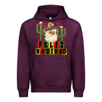 Mauve Wine feliz navidad mexican santa Urban Hoodie - MaliasSmallBusiness