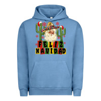 Pigment Pebble Blue feliz navidad mexican santa Urban Hoodie - MaliasSmallBusiness