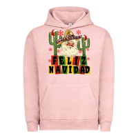 Pigment Salmon feliz navidad mexican santa Urban Hoodie - MaliasSmallBusiness