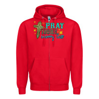 Red pray more worry less Zipper Hoodie - HRA Design Shop