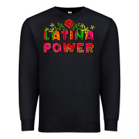 Black latina power Premium Sweatshirt - AdoDesignShop