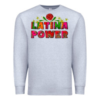 Heather Grey latina power Premium Sweatshirt - AdoDesignShop