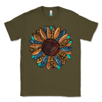 Army Green fall tooled lather leopard Classic Tee - RanaPortraitStore