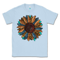 Dusty Blue fall tooled lather leopard Classic Tee - RanaPortraitStore