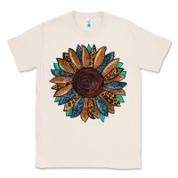 Natural fall tooled lather leopard Classic Tee - RanaPortraitStore