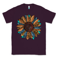 Plum fall tooled lather leopard Classic Tee - RanaPortraitStore