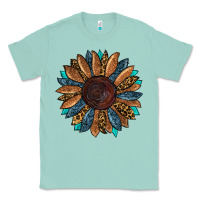 Seafoam fall tooled lather leopard Classic Tee - RanaPortraitStore