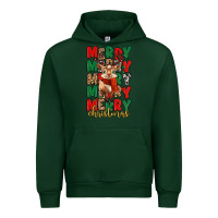 Forest Green merry christmas reindeer Urban Hoodie - MaliasSmallBusiness